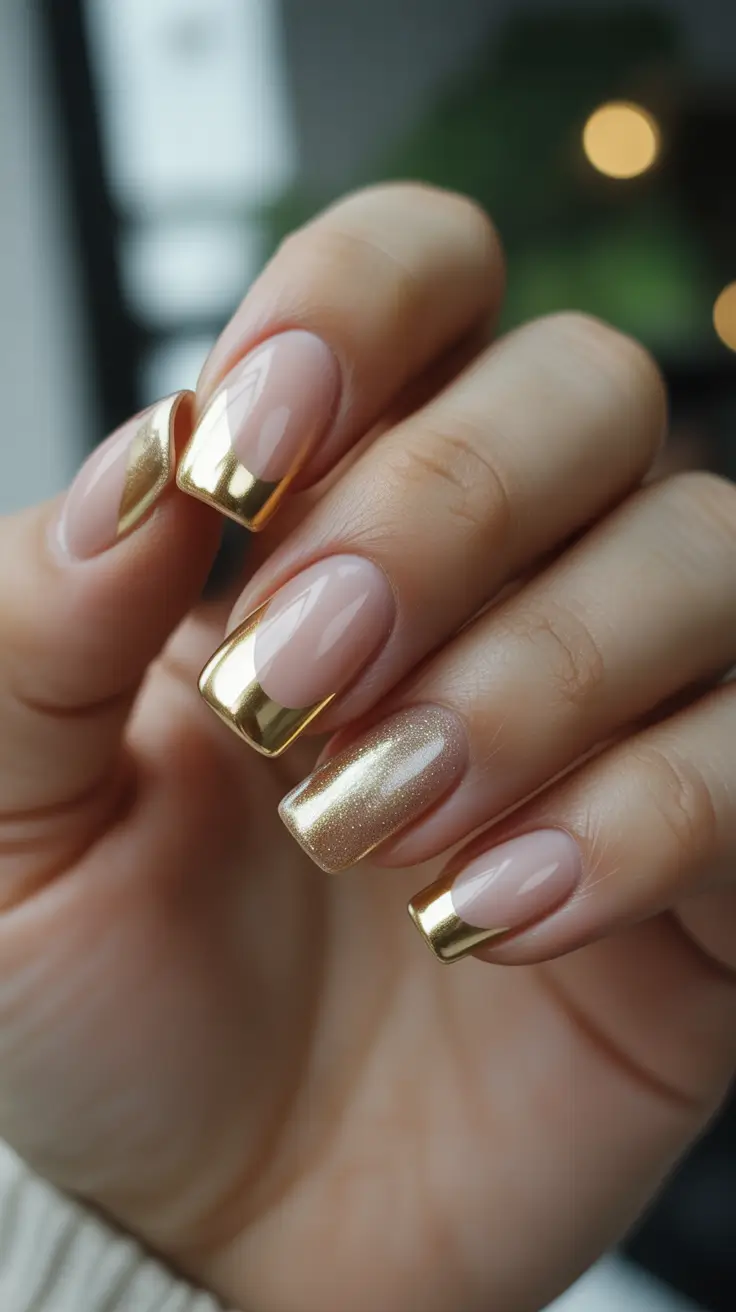 Best Winter Nail Colors Golden French Luxe