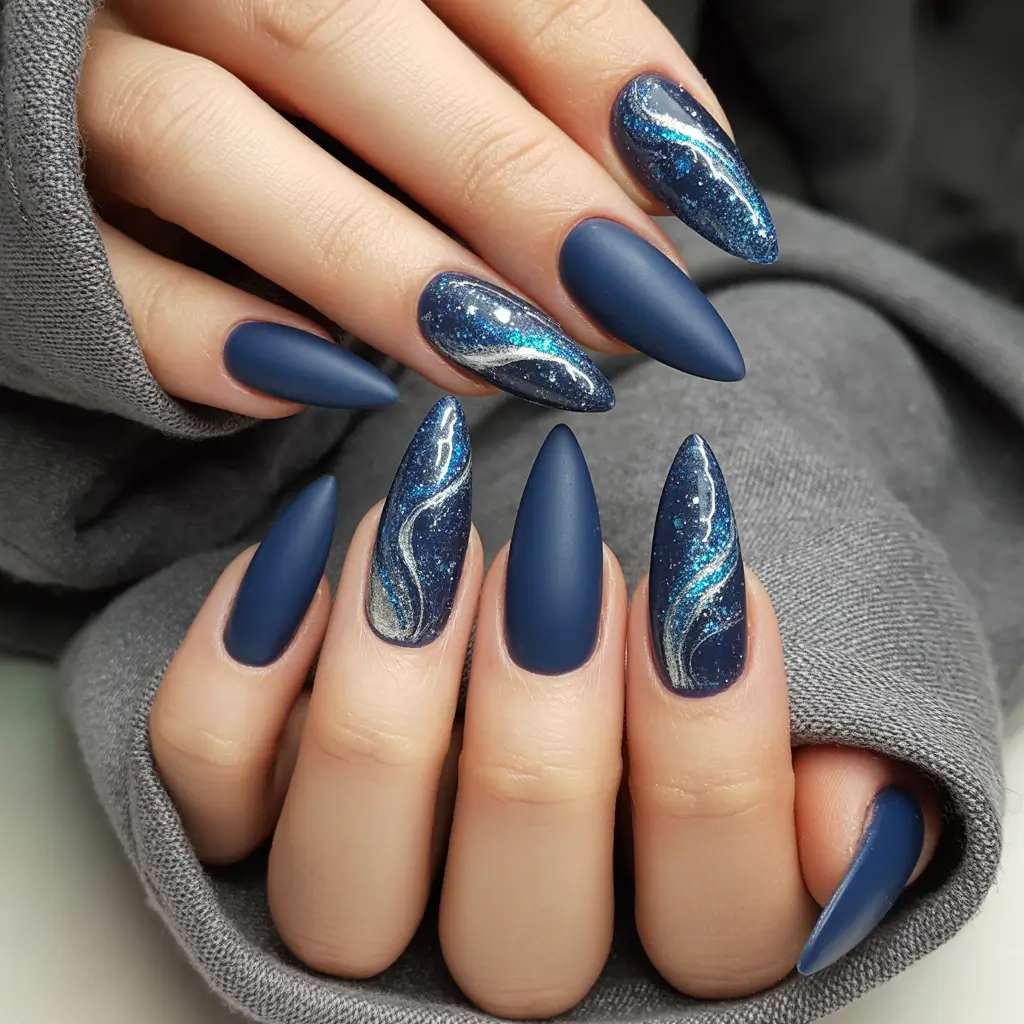 Best Winter Nail Colors Galaxy Night Blues
