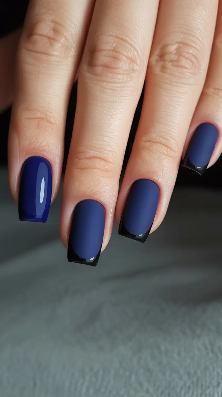 blue christmas nails Midnight Velvet Edge