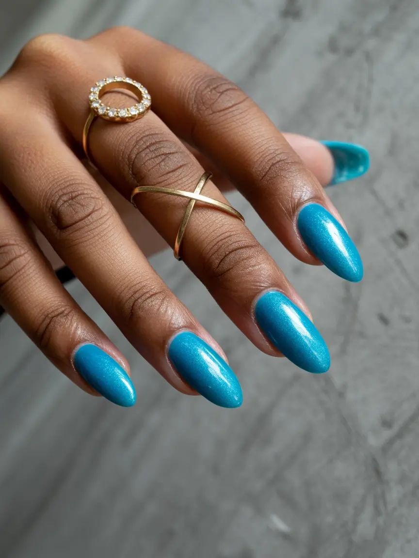 blue christmas nails Arctic Shimmer Frost