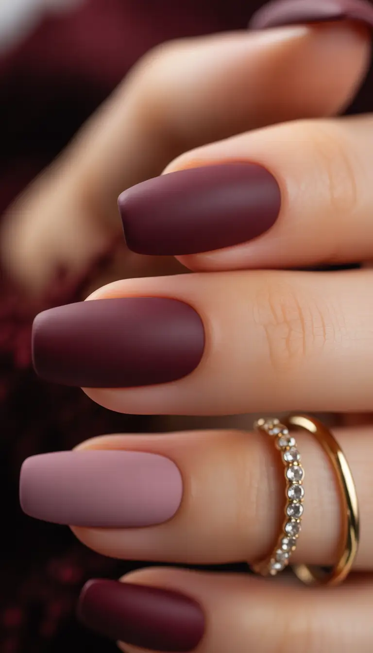 Burgundy Nail Colors for Winter Smoky Mulberry Harmony