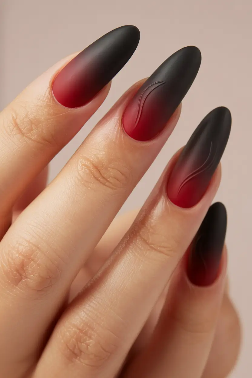 Burgundy Nail Colors for Winter Crimson Smoke Fade