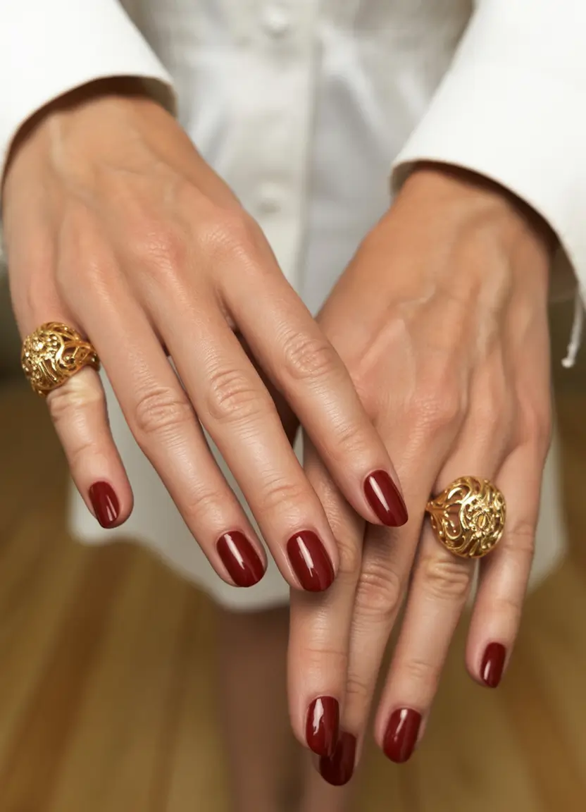 Burgundy Nail Colors for Winter Classic Cabernet Grace
