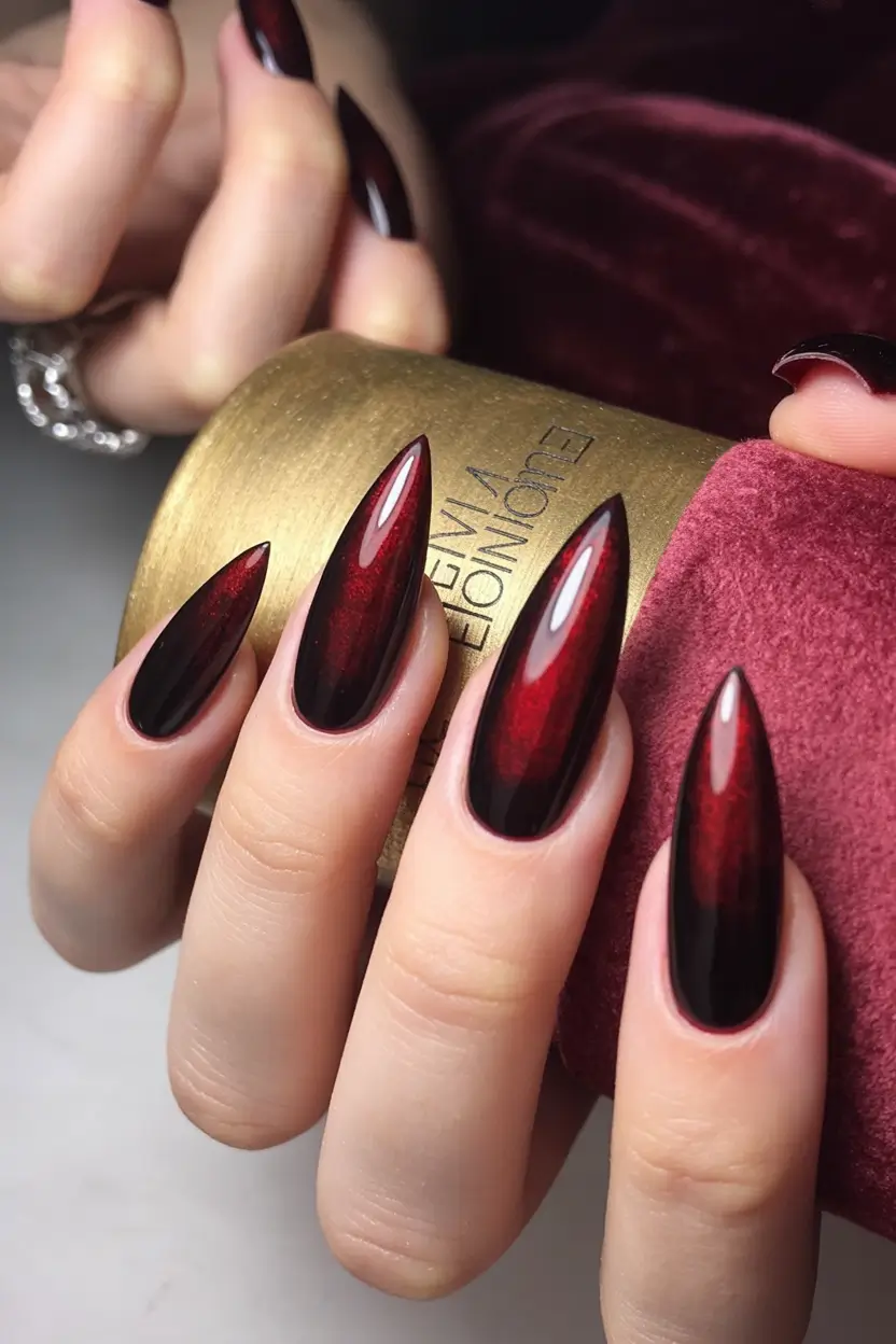 Burgundy Nail Colors for Winter Cherry Noir Glow