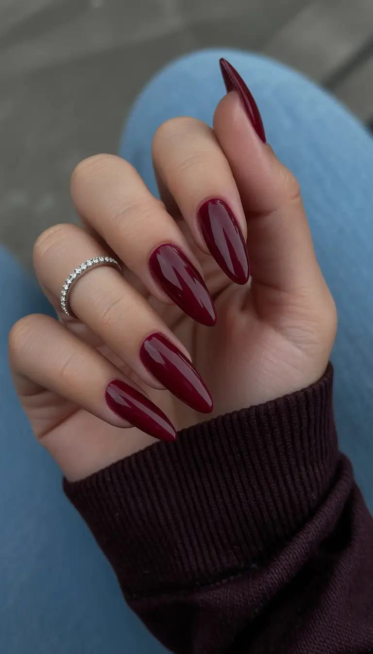 Burgundy Nail Colors for Winter Cranberry Wine Gloss