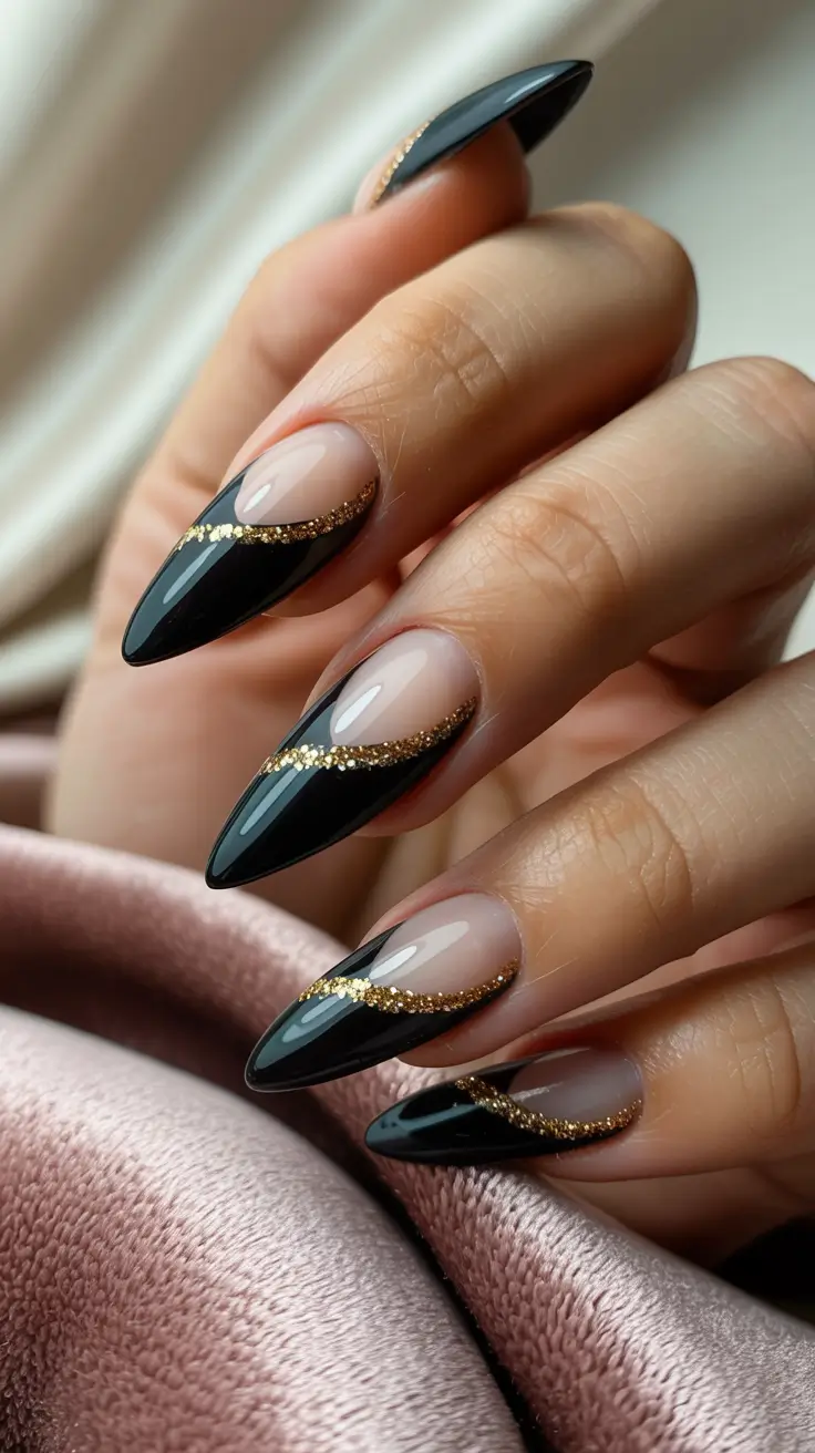 christmas gel nails Midnight Velvet Elegance
