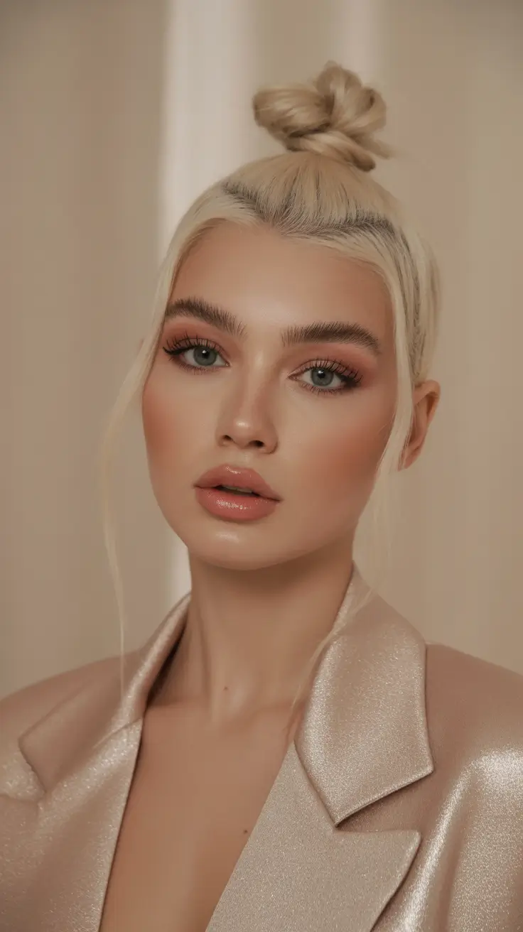 christmas hairstyles Frosted Mini Bun Glow