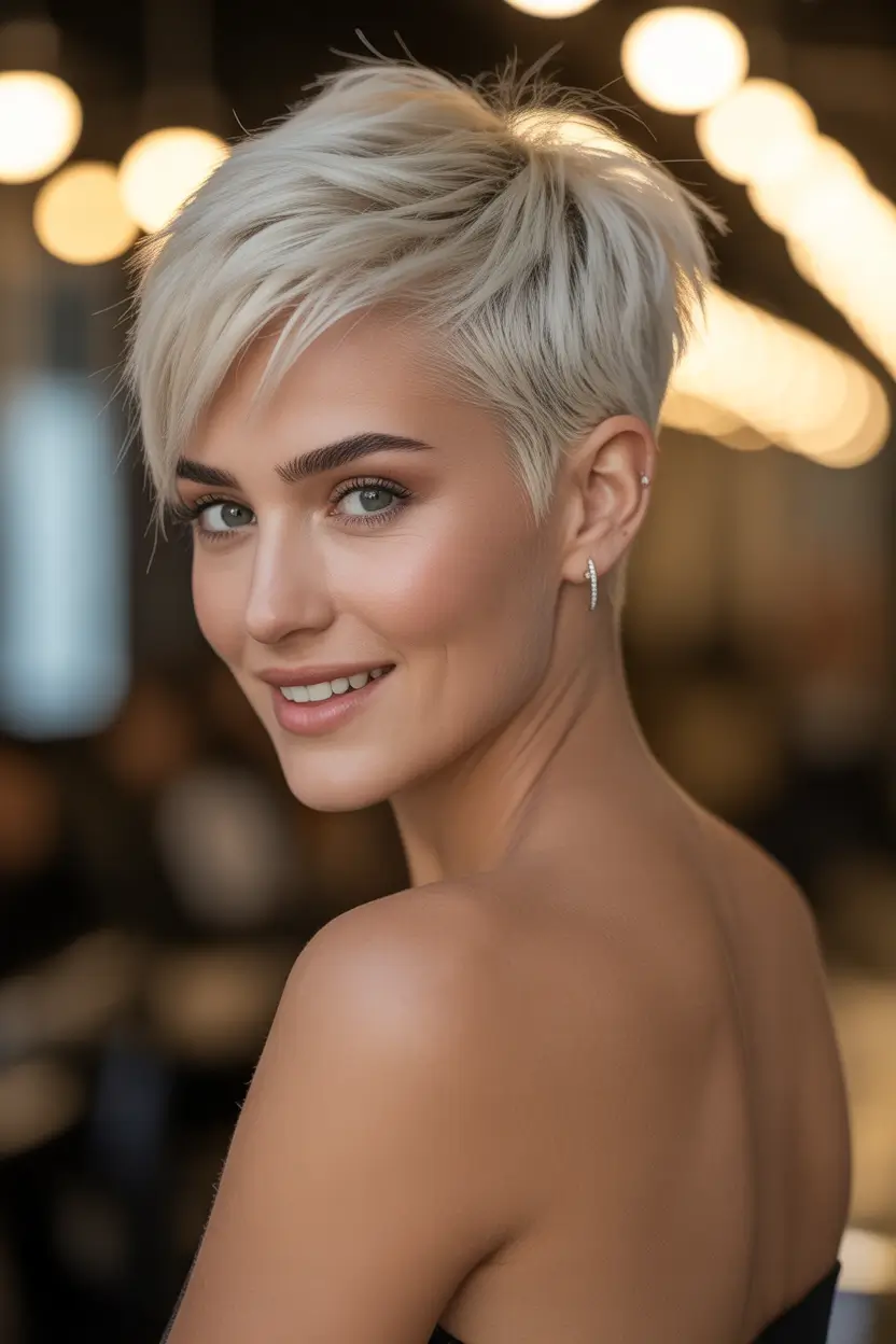 christmas hairstyles Frosty Pixie Confidence