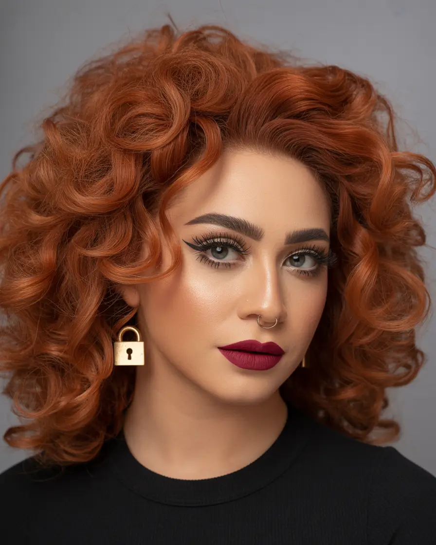 christmas hairstyles Copper Curl Perfection