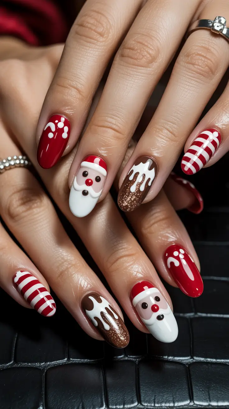 christmas nail art Santa’s Sweet Parade