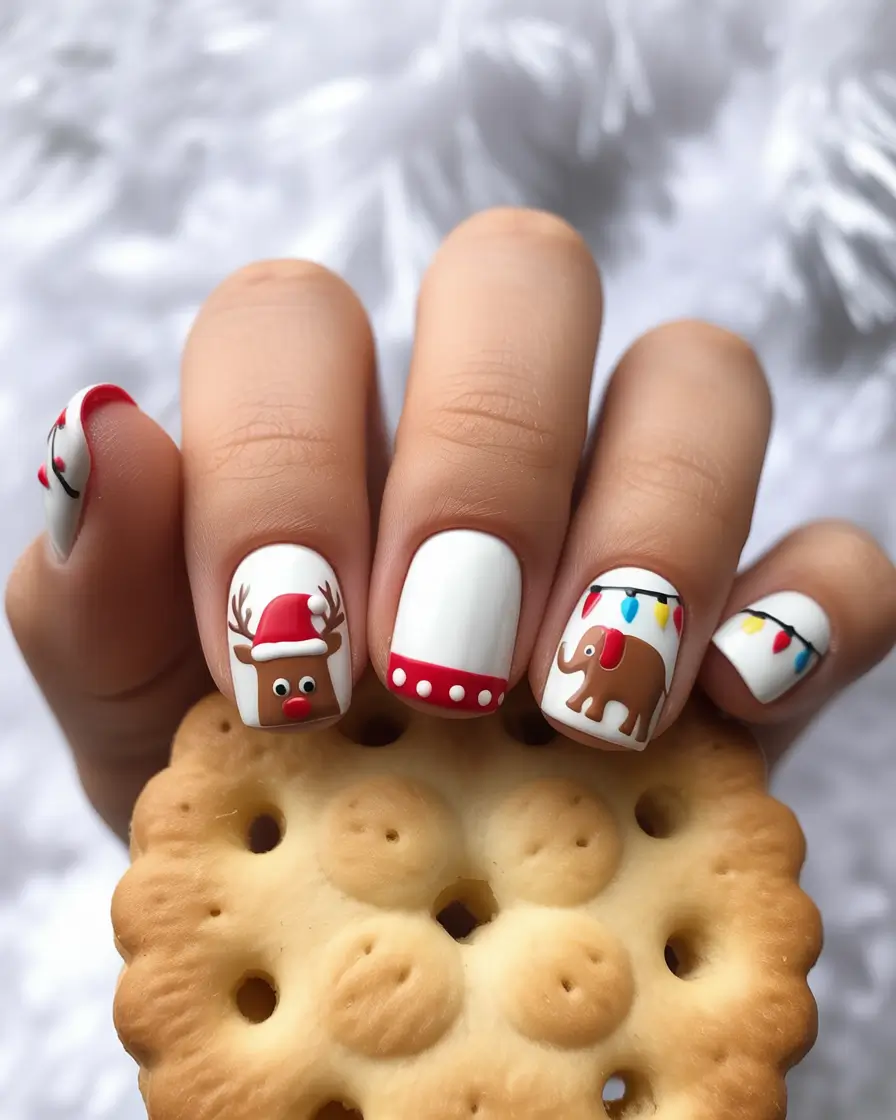 christmas nail art Whimsical Cookie Wonderland