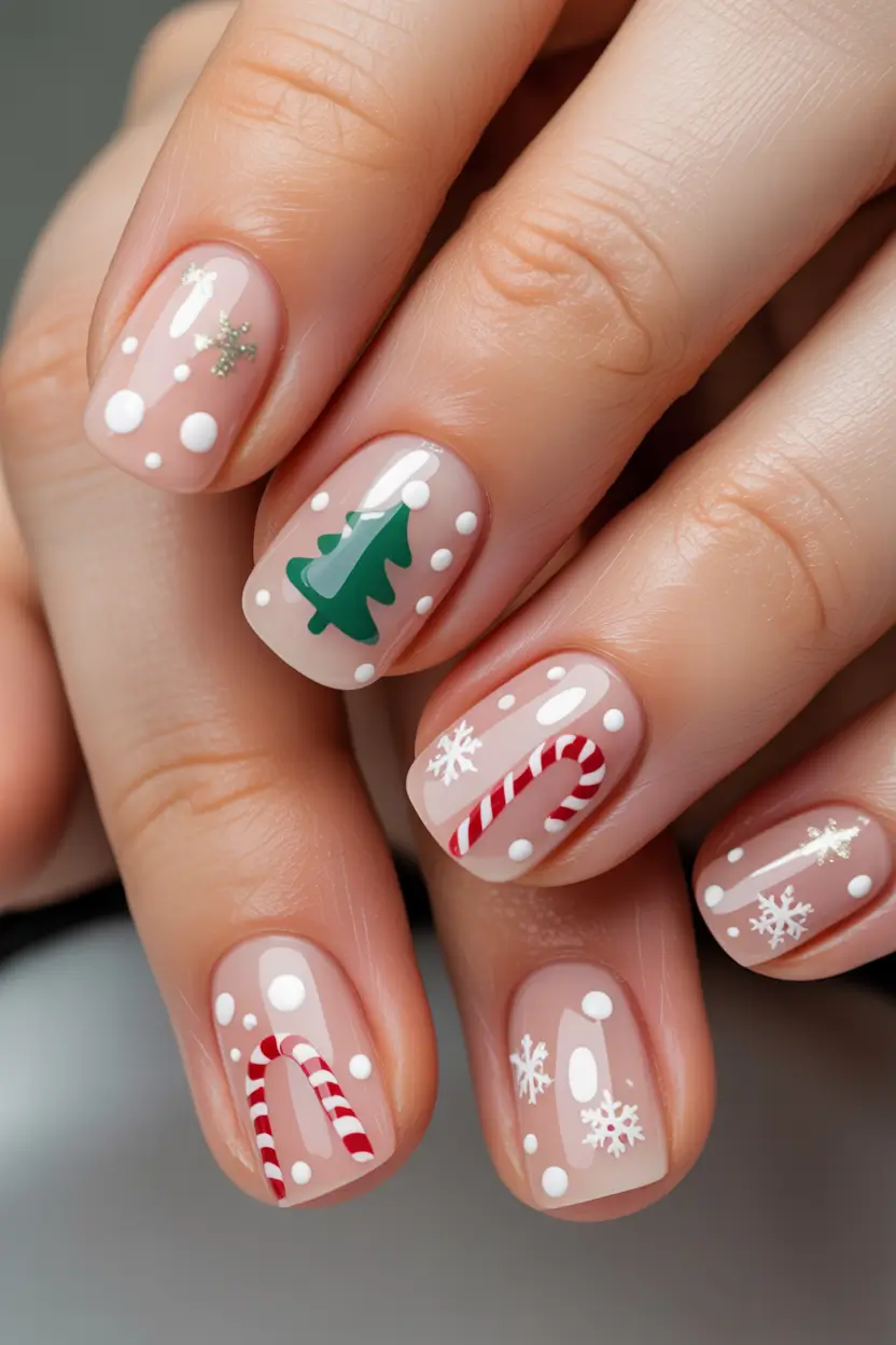 christmas nail color ideas 2025 Classic Holiday Cheer