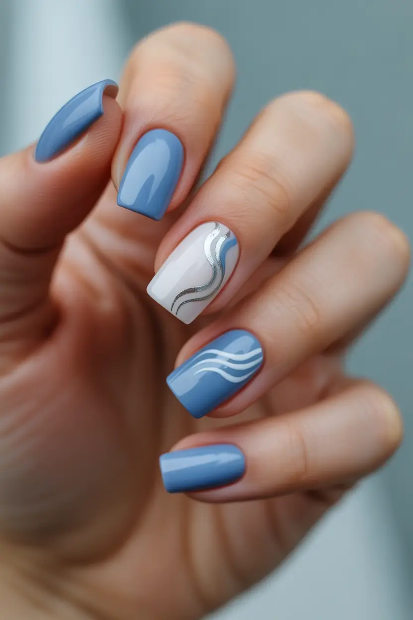 christmas nail color ideas 2025 Frosted Wave Serenity