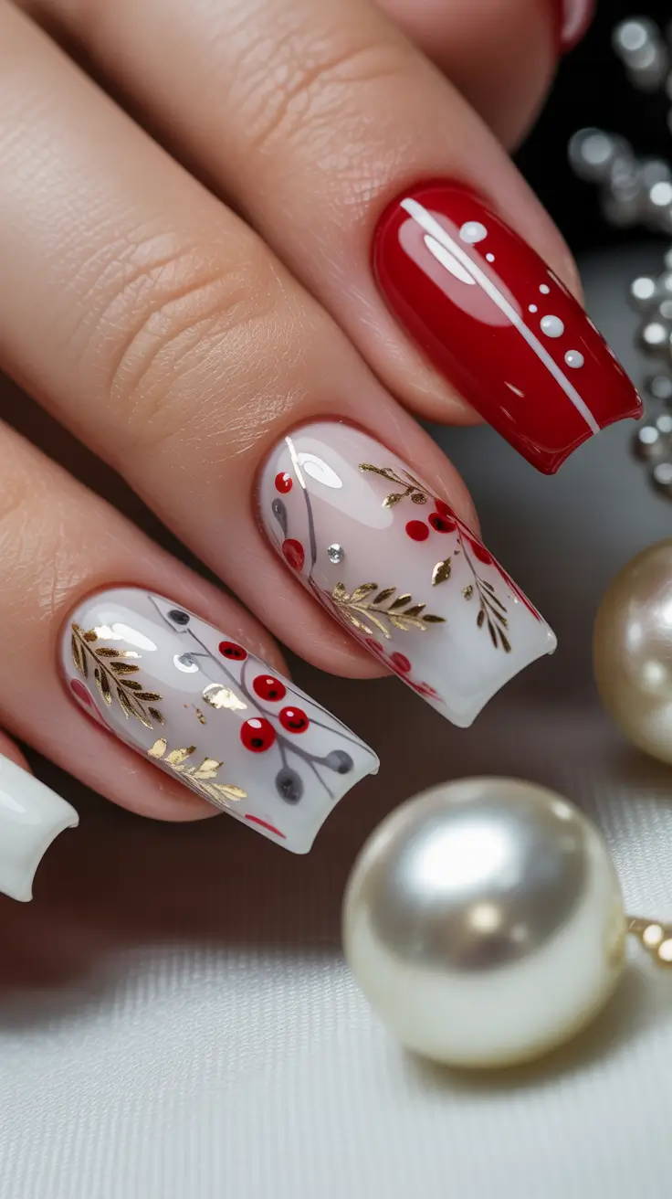 christmas-nail-design-Golden-Berry-Elegance