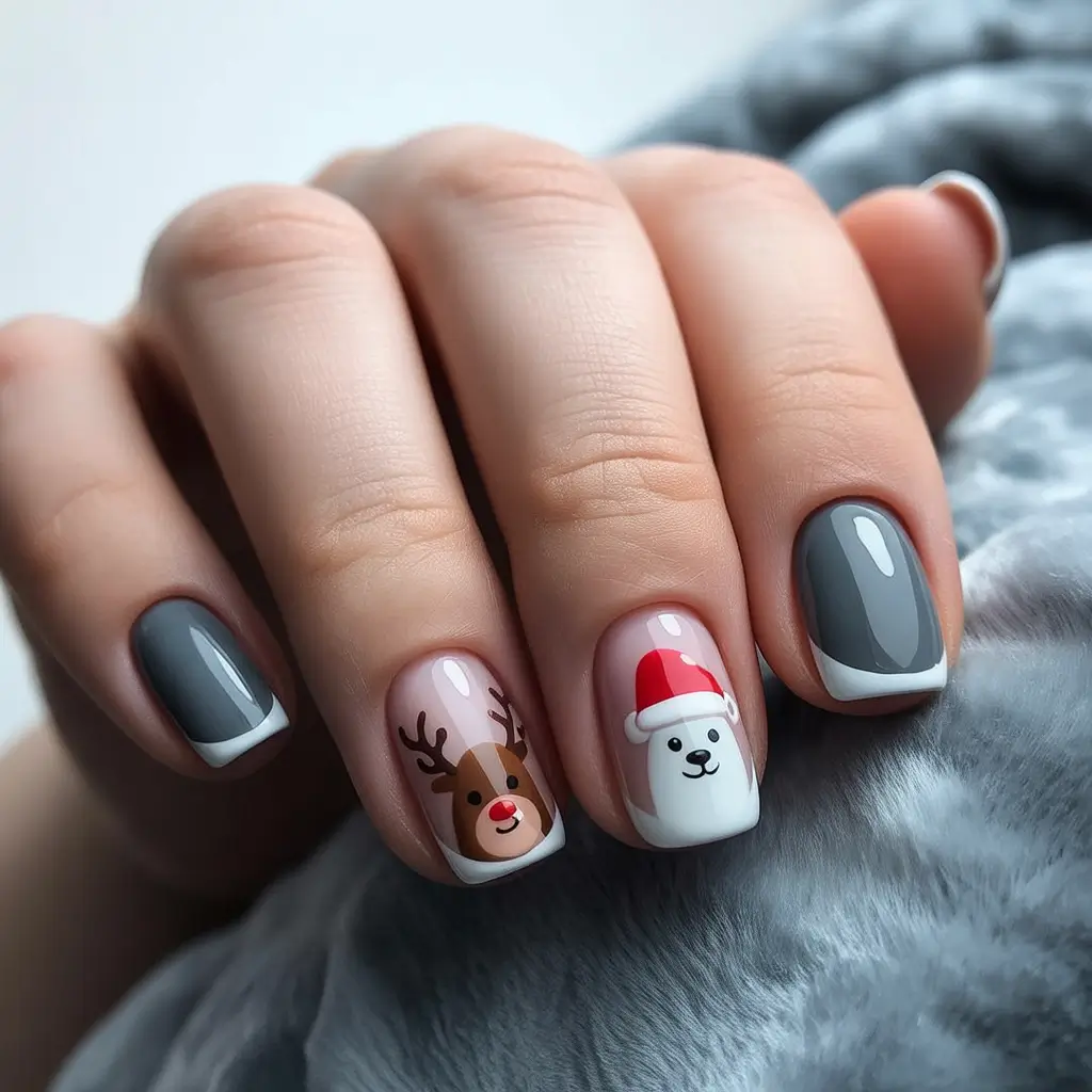 christmas-nail-design-Rudolph-and-Polar-Joy