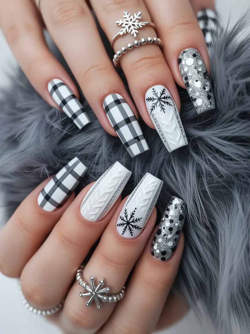 christmas-nail-design-Monochrome-Winter-Elegance