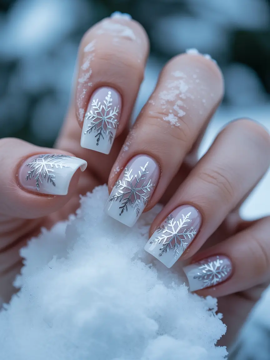 christmas-nail-design-Silver-Snowflake-Fantasy