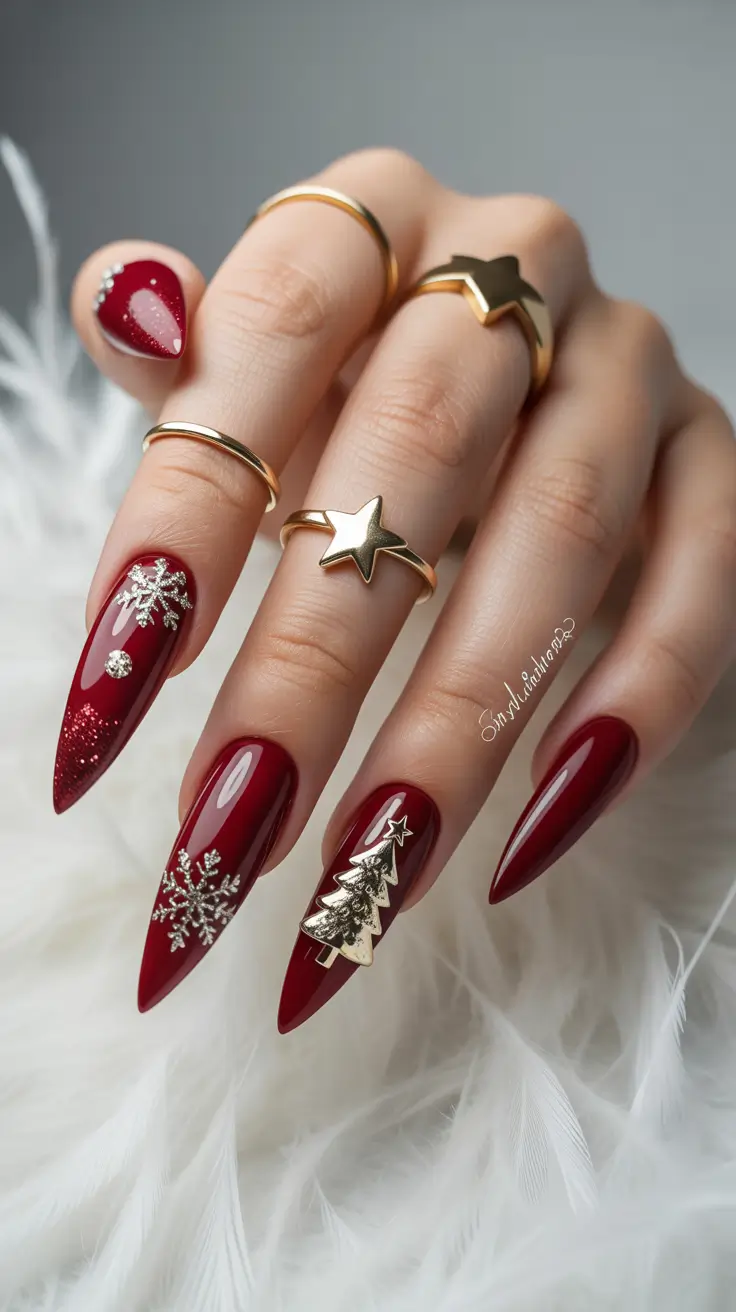 christmas-nails-acrylic-Crimson-Luxe-Noel