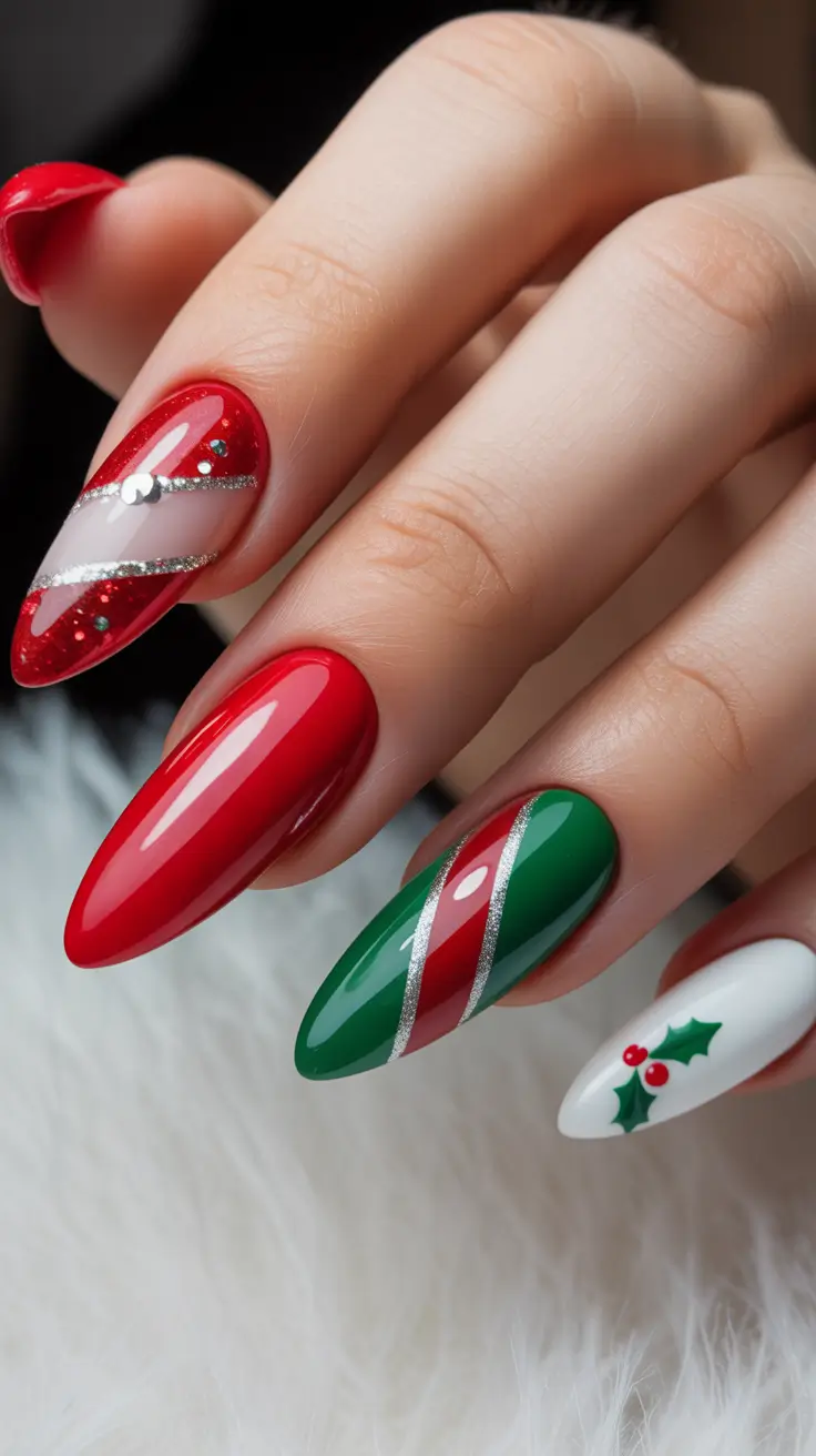 christmas-nails-acrylic-Holly-Berry-Magic