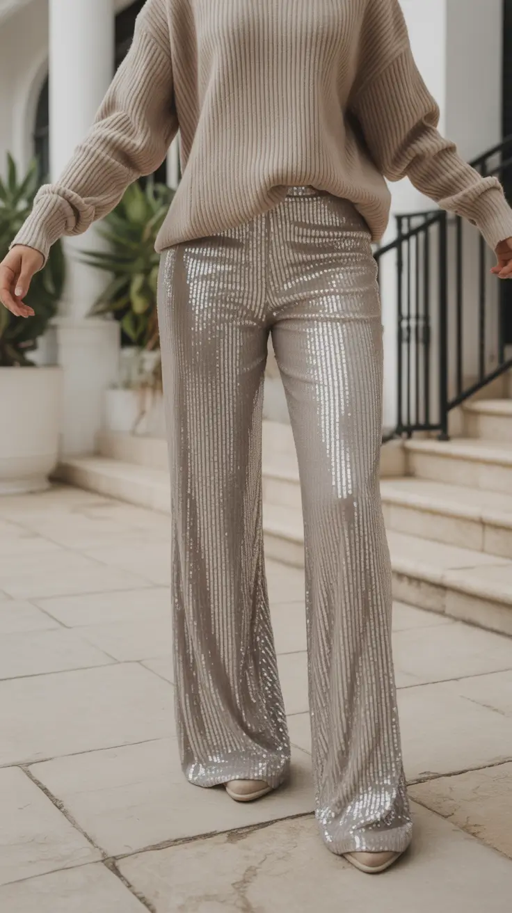 christmas outfit Champagne Sparkle and Knit Comfort