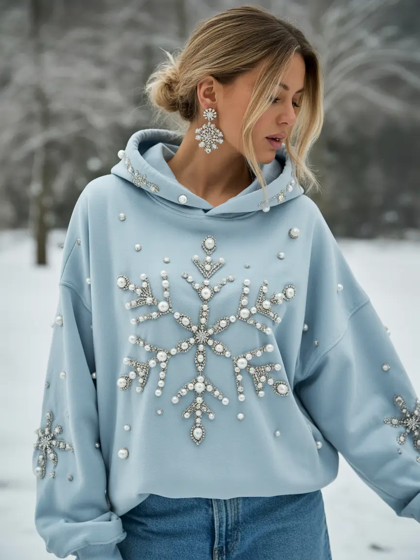 christmas outfit Frozen Elegance in Powder Blue