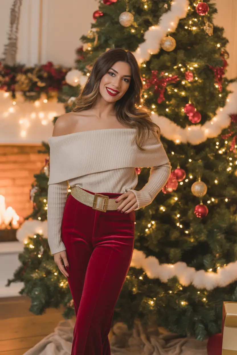christmas outfit Velvet Glow Holiday Glam