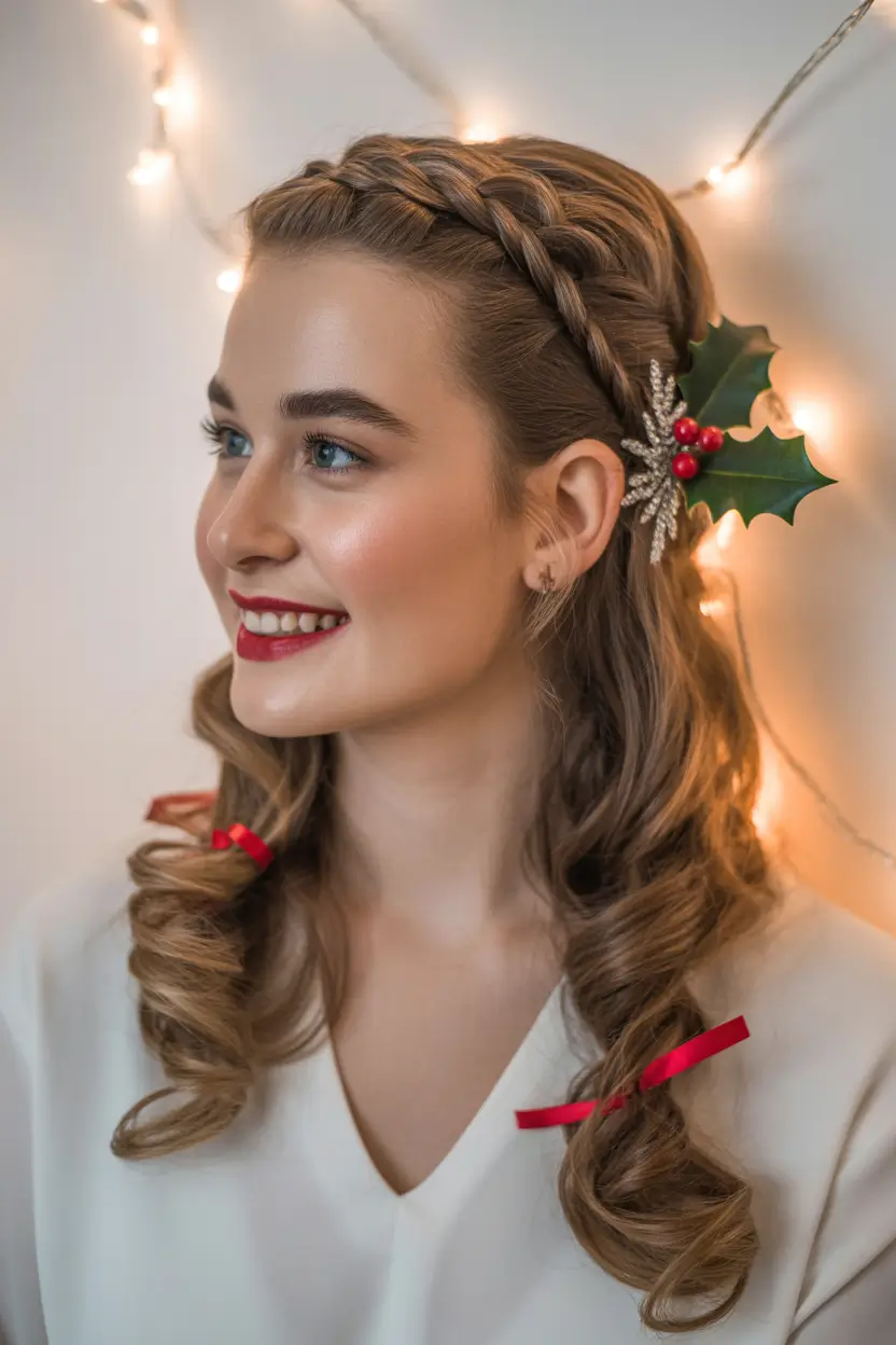 christmas party hairstyles braided holiday cheer hairstyle