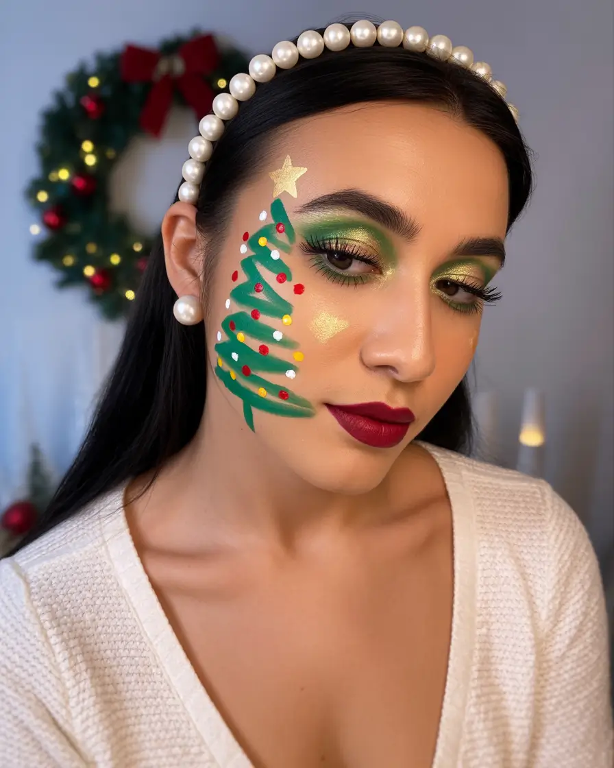 christmas party hairstyles pearl headband elegance