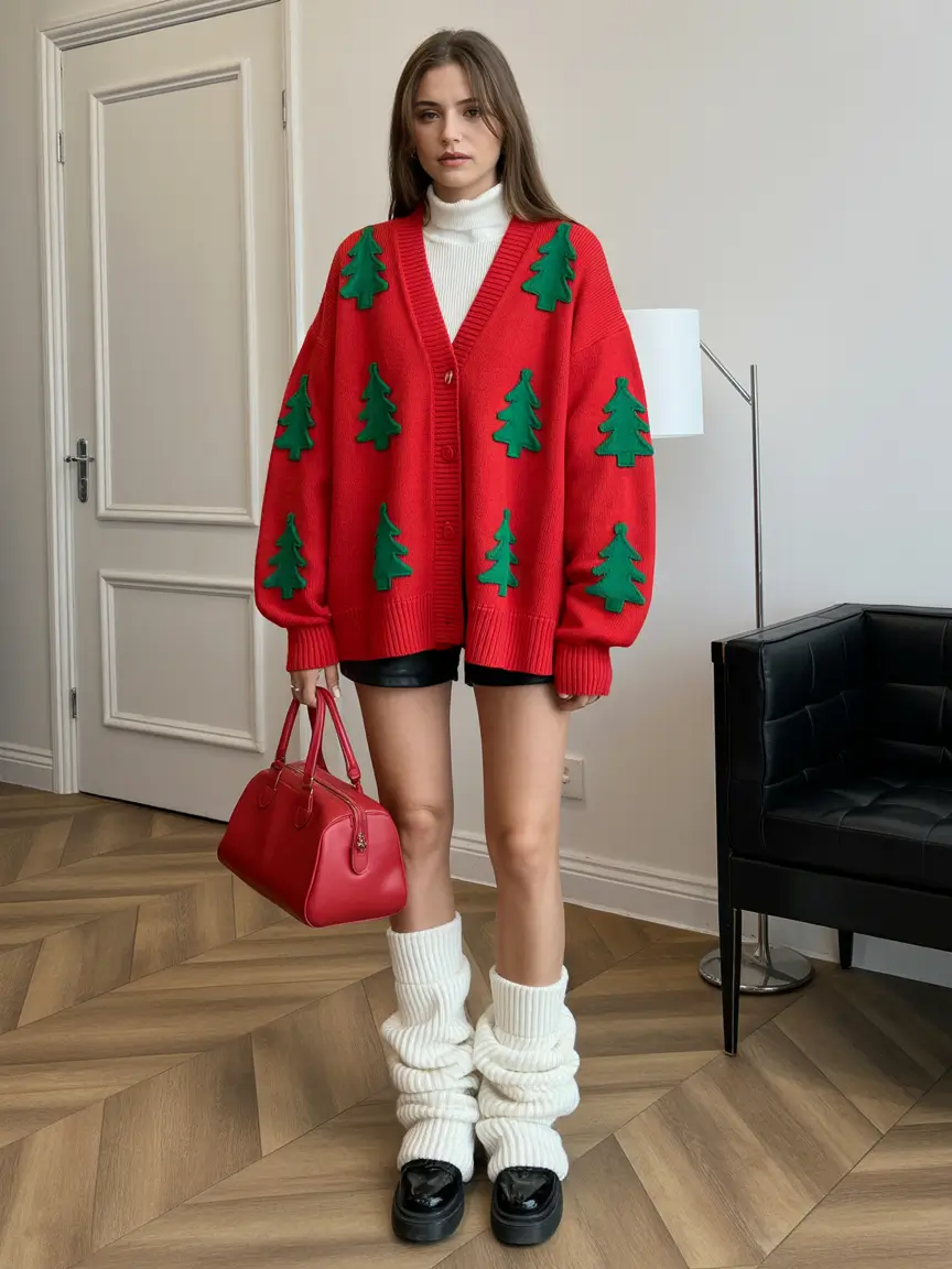 christmas party outfits Modern Red Power Layers