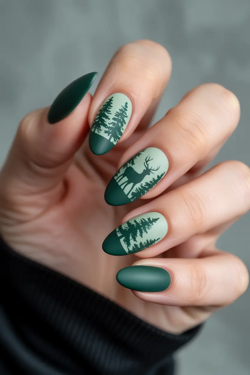 christmas tree nails Into the Evergreen Forest