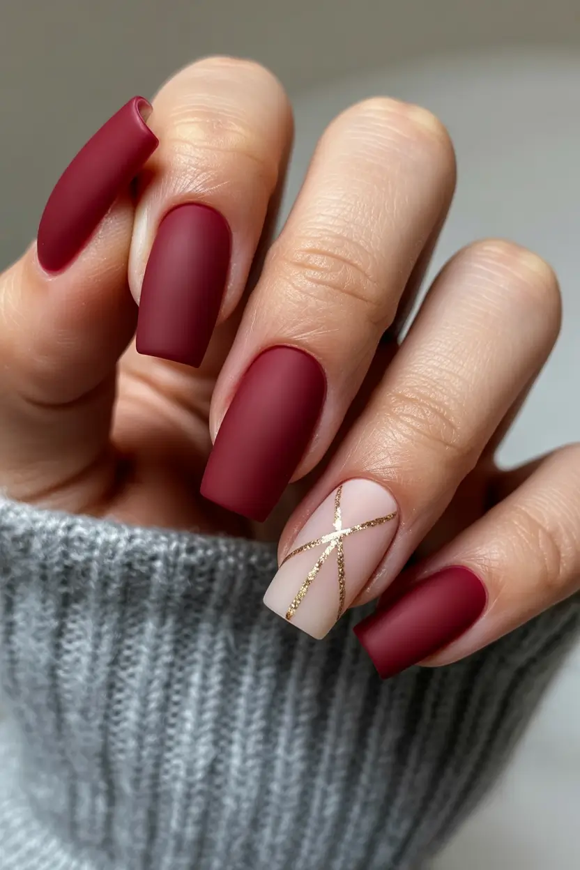 classy winter nails Velvet Burgundy Statement