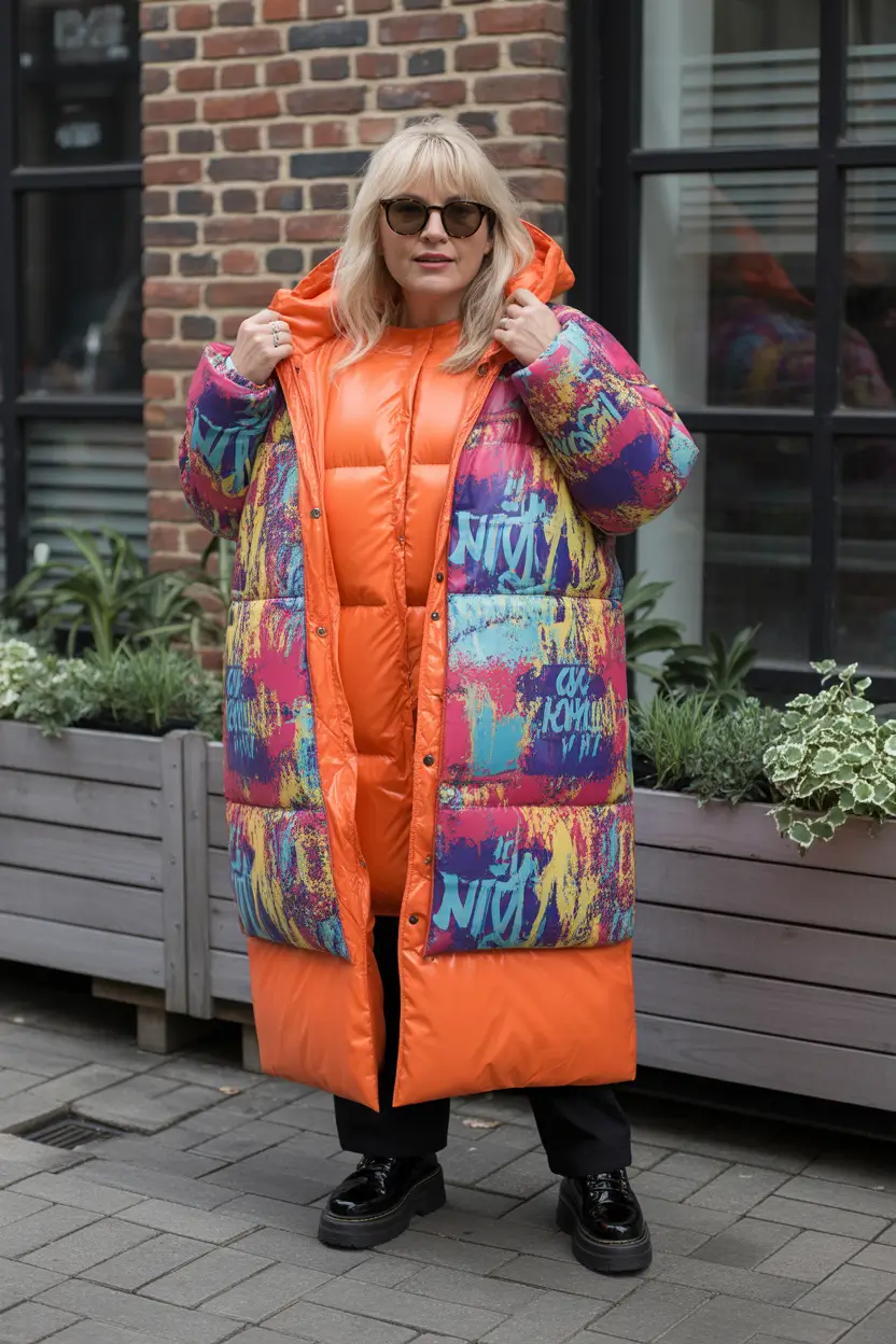 cozy winter outfits Color Explosion Puffer