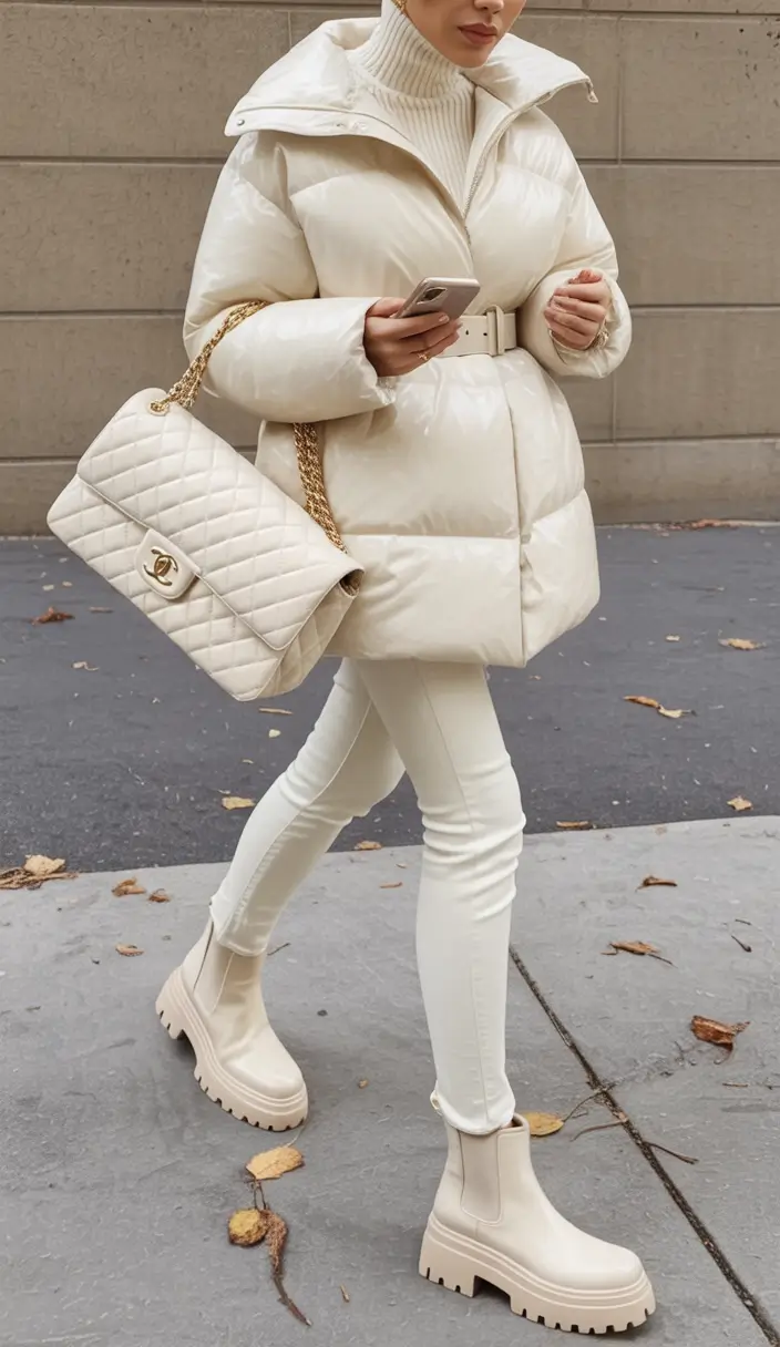 cozy winter outfits All-White Power Layers