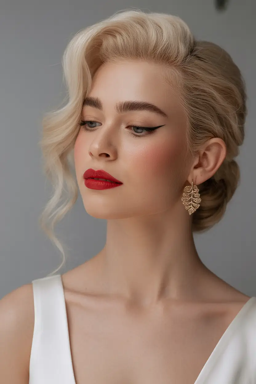 cute winter hairstyles Retro Blonde Twist with Sculpted Waves