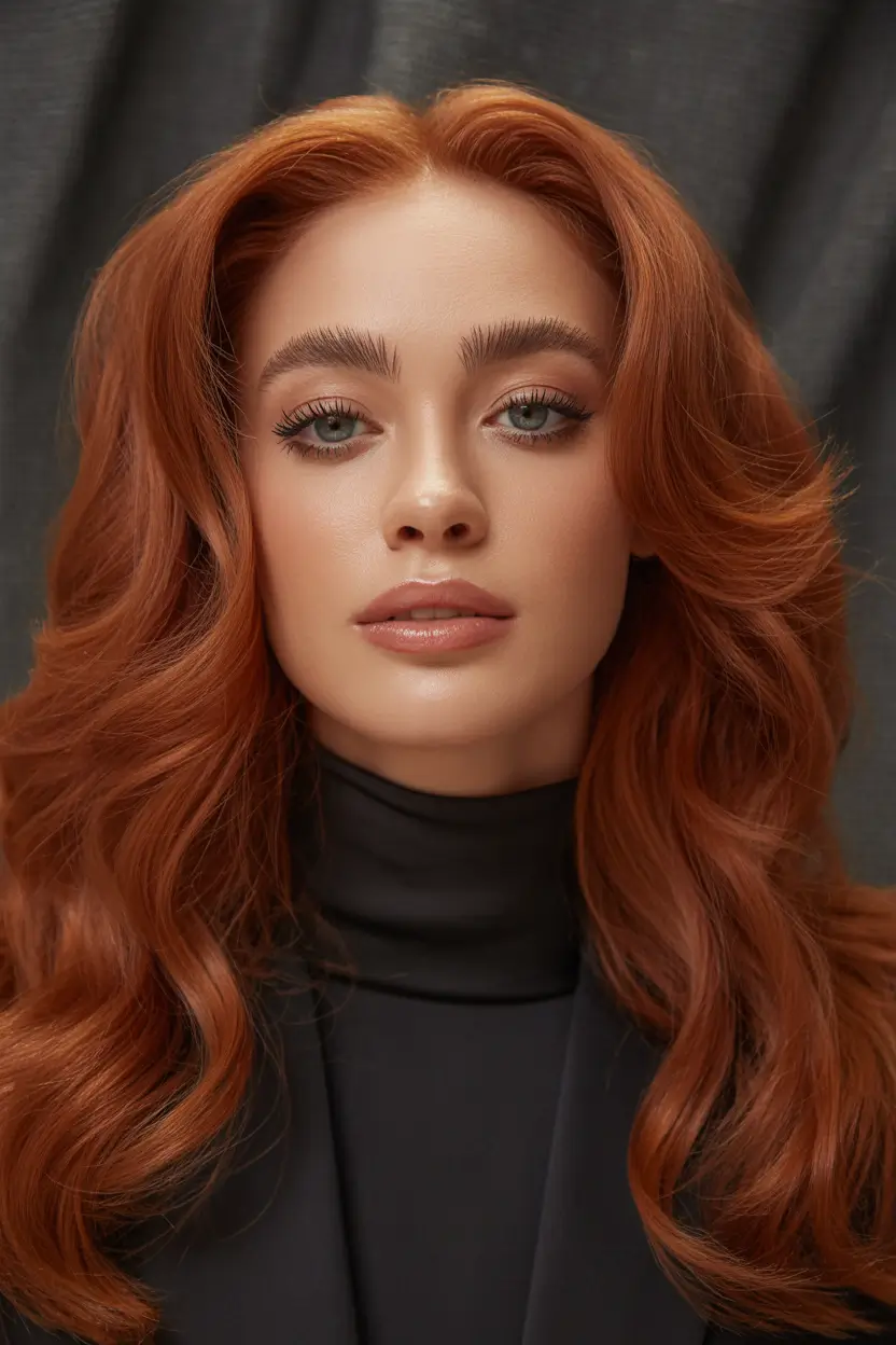 Dark Winter Hair Color Burnished Copper Luxe