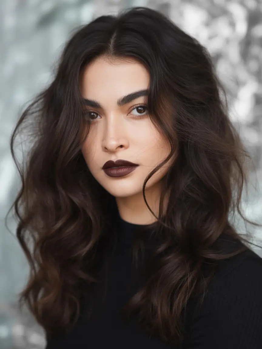 Dark Winter Hair Color Espresso Volume Waves
