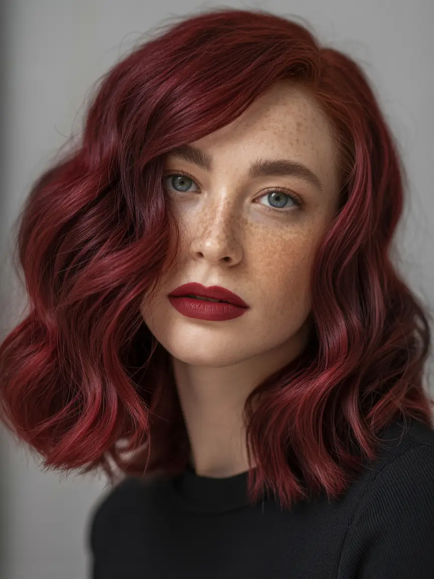 Dark Winter Hair Color Mulled Wine Curls