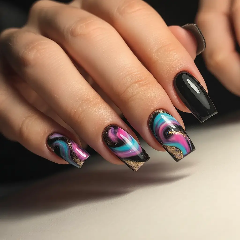 Dark Winter Nail Colors Galaxy Swirl Fantasy