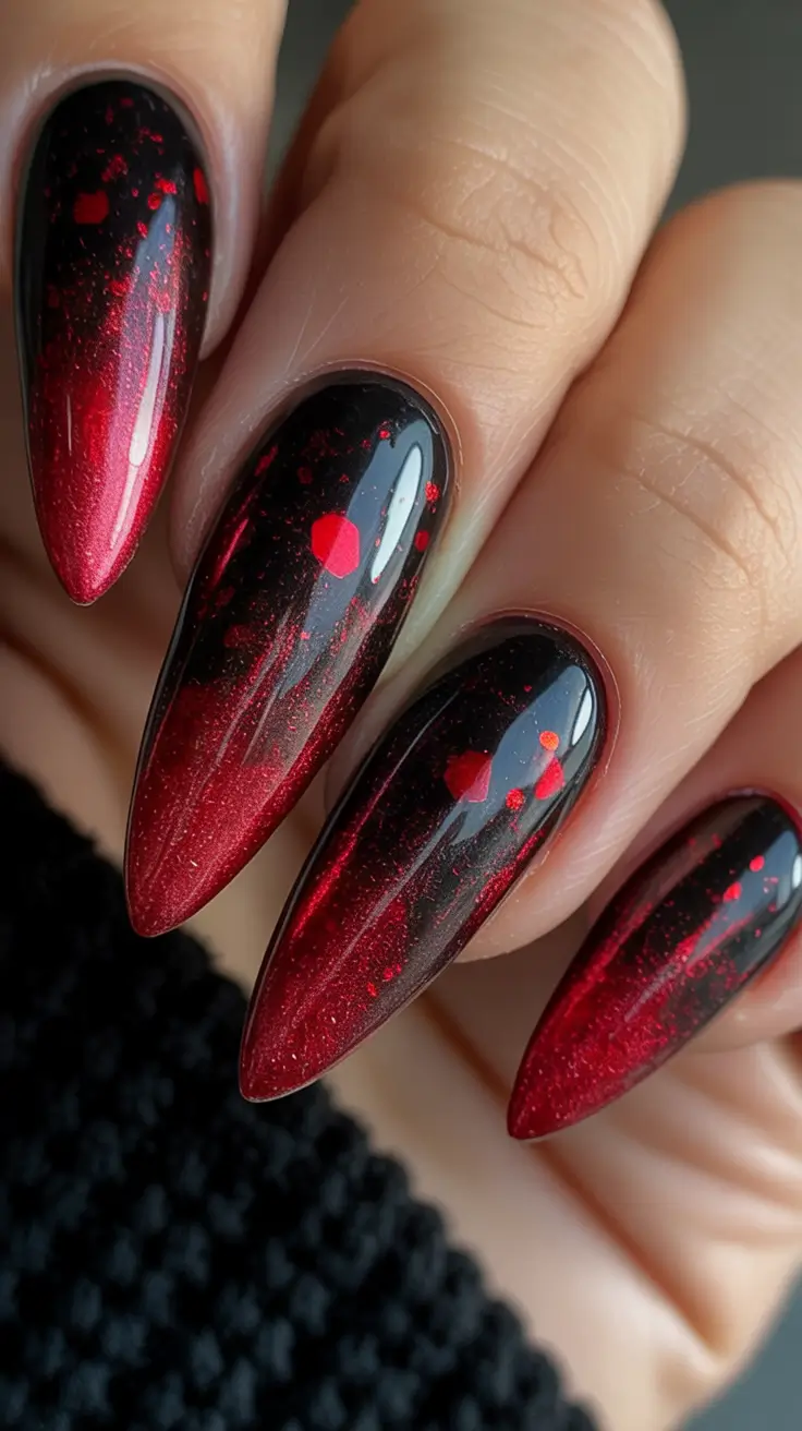 Dark Winter Nail Colors Crimson Fire Ombre
