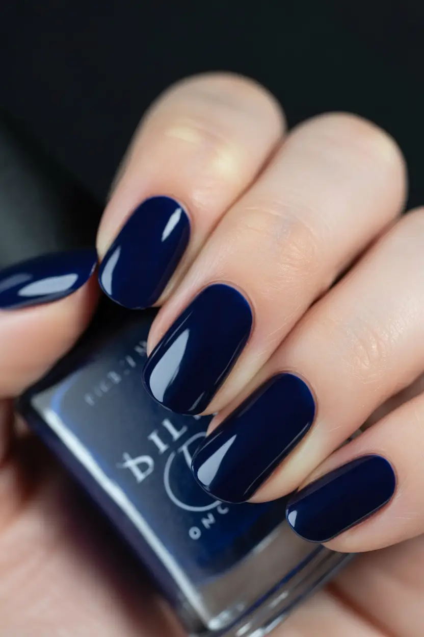 Dark Winter Nail Colors Classic Midnight Blue