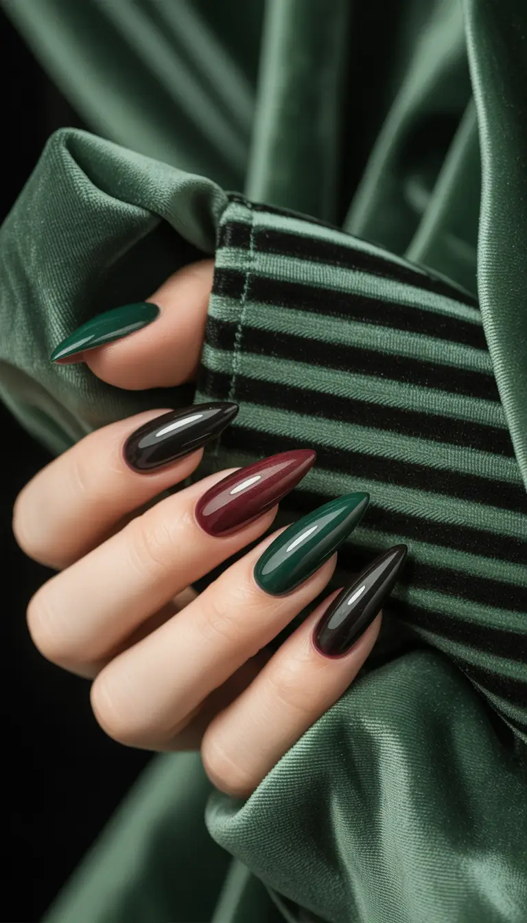 Dark Winter Nail Colors Midnight Forest & Merlot Duo