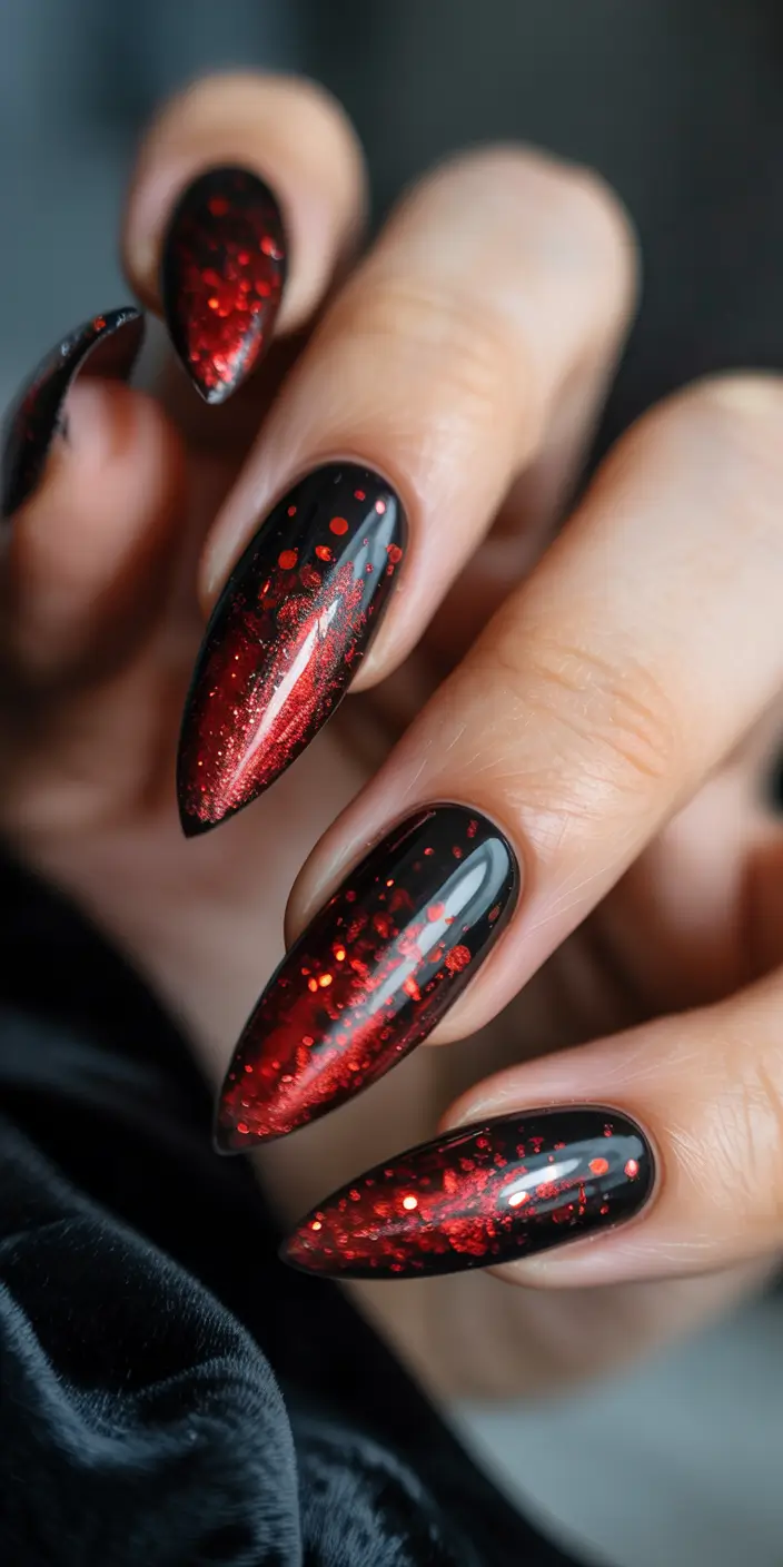 dark winter nails Scarlet Eclipse