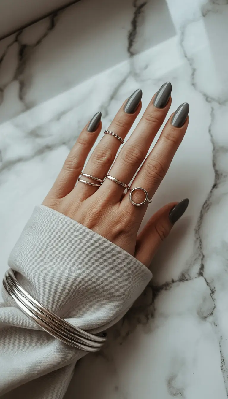 dark winter nails Smoky Taupe Serenity