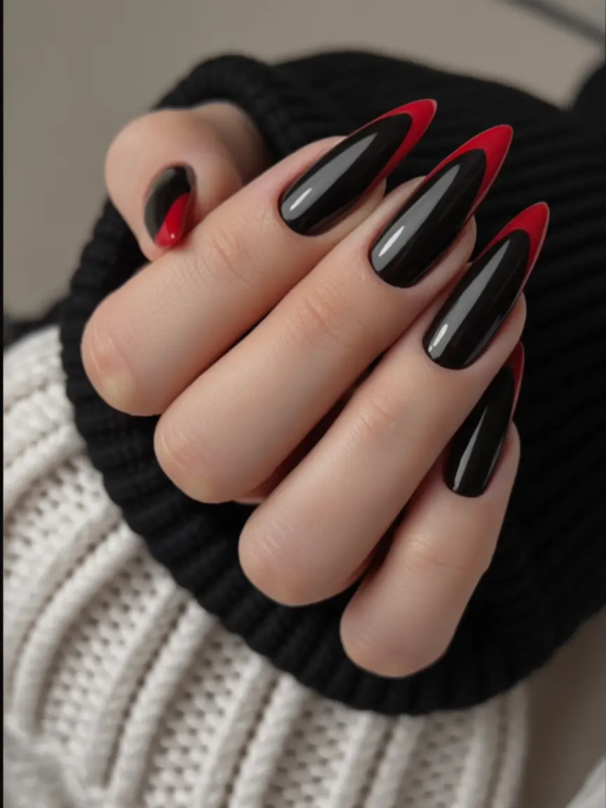 dark winter nails Crimson Edge Drama