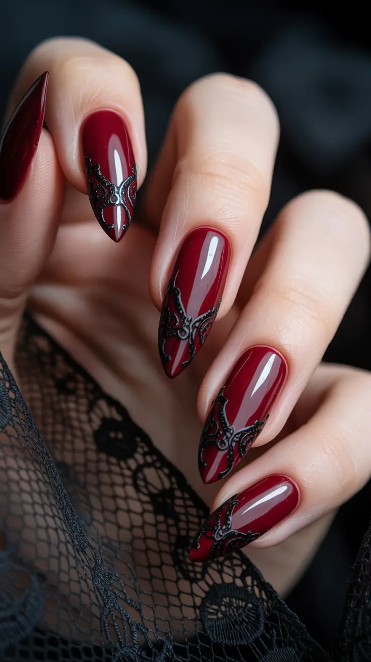 dark winter nails Gothic Romance