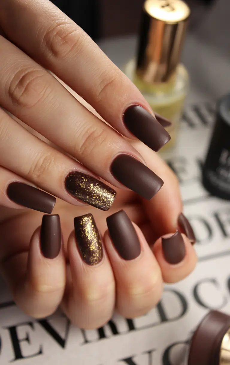 dark winter nails Velvet Cocoa Luxe