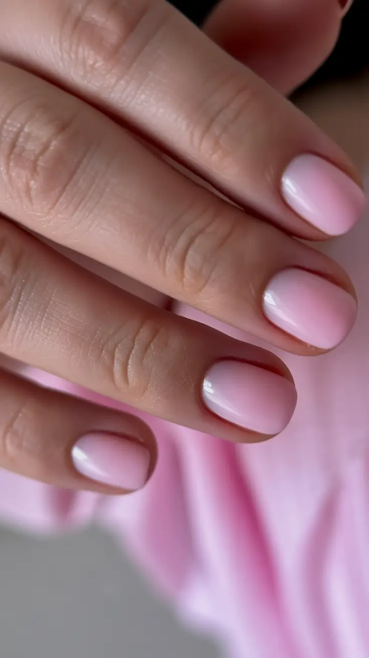 Dip Nail Ideas Blush Kissed Shorties