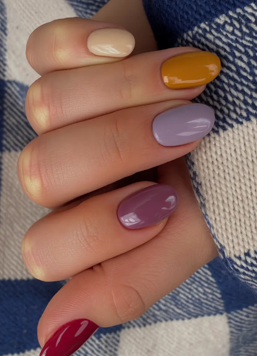 Dip Nail Ideas Color Block Winter Mix