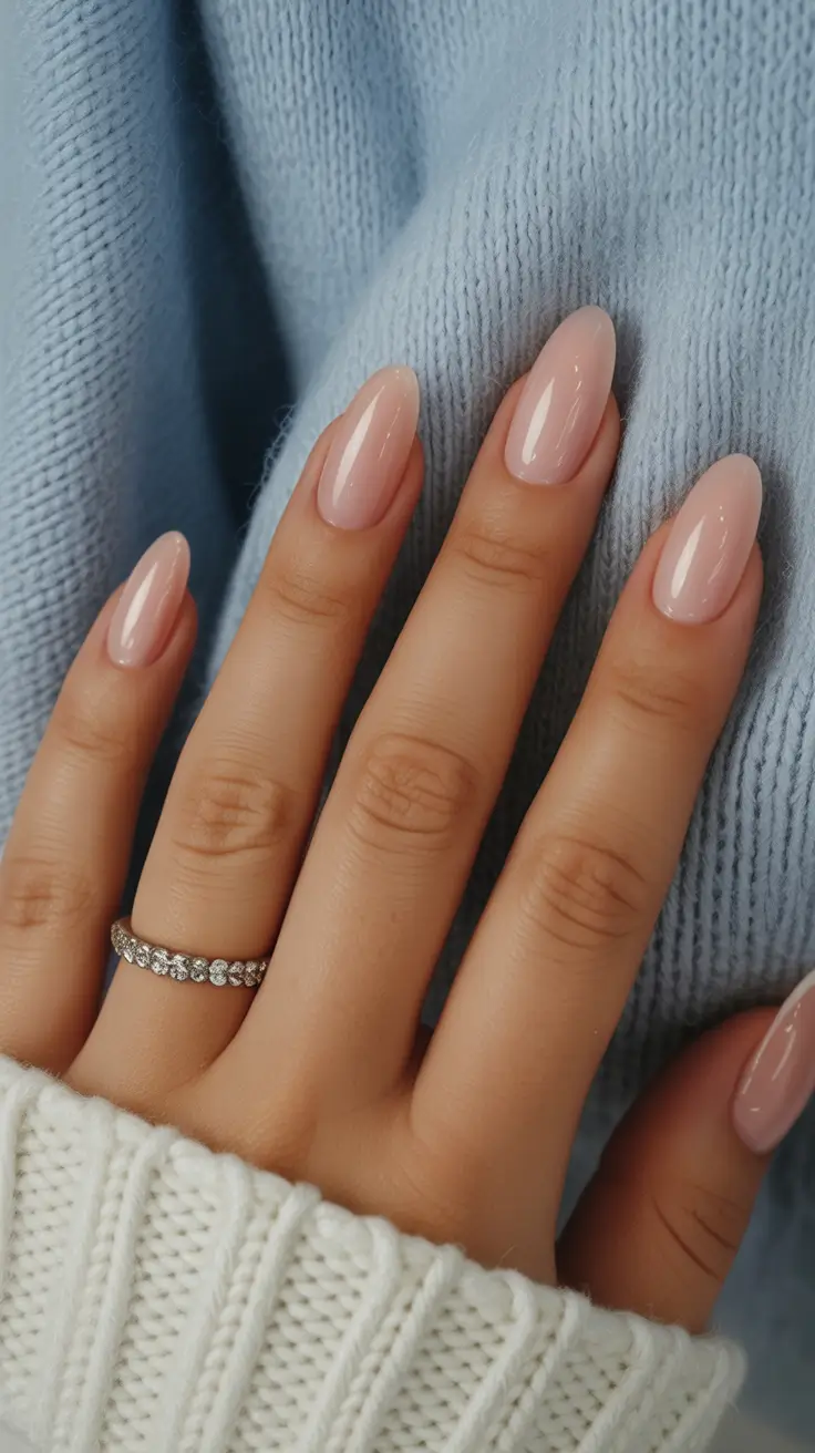 Dip Nail Ideas Soft Blush Almonds
