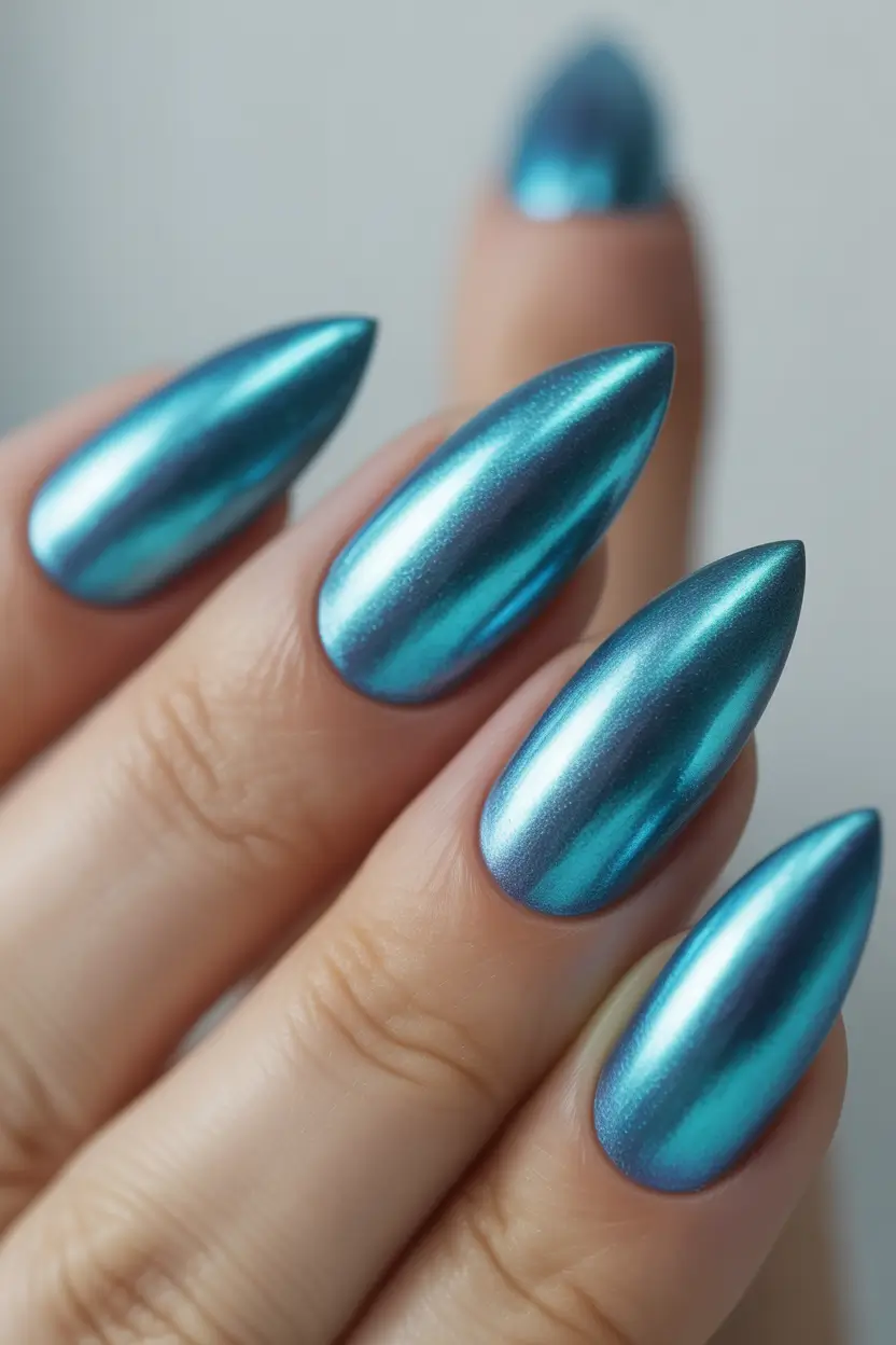 Dip Nail Ideas Frozen Sapphire Shine